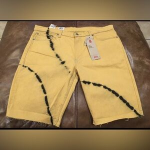 Levi's 511 Slim Fit Cut Off Tie-Dye Denim Shorts 12" Inseam Men's Size 36 NWT